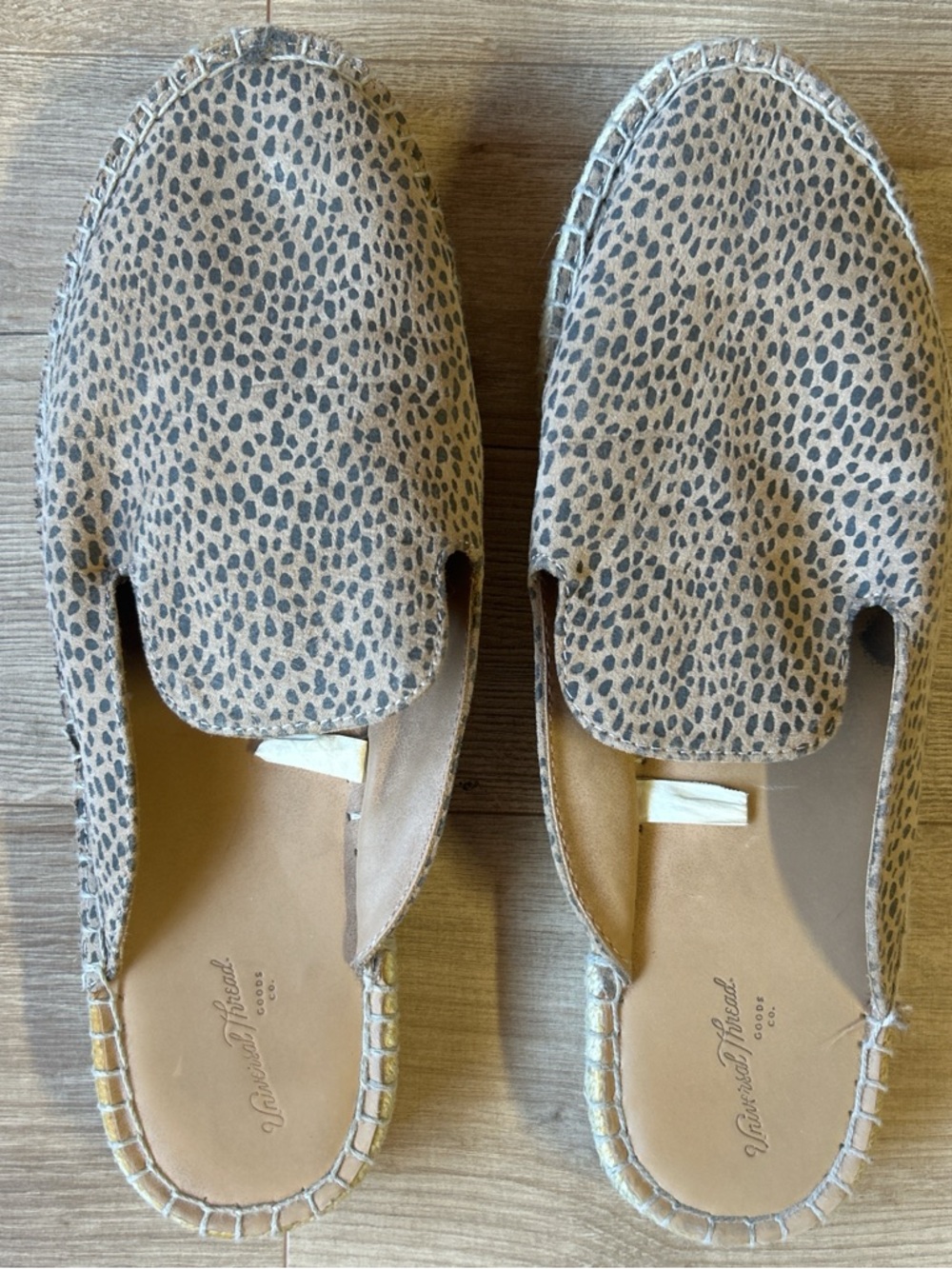 Universal Thread Leopard Espadrille Slip-Ons in Beige and Black